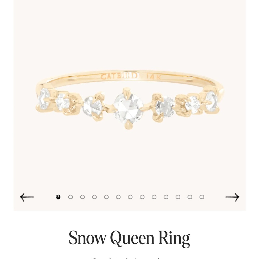 Catbird Snow Queen ring yellow gold size 7